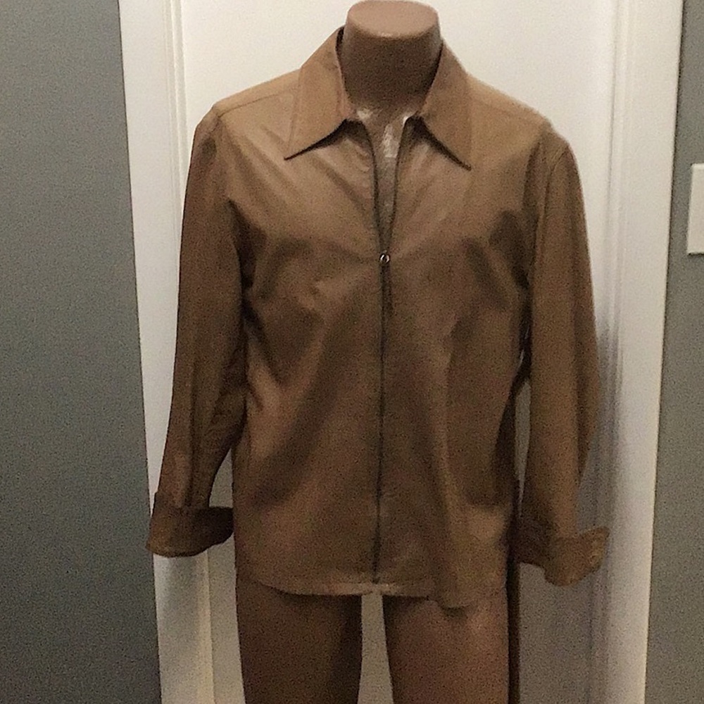 House of Gucci Designer Tom Ford Gucci Runway S/S 2006 leather Shirt Euro 52US M